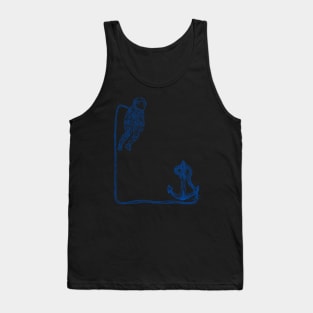 Astronaut tied to an anchor Tank Top